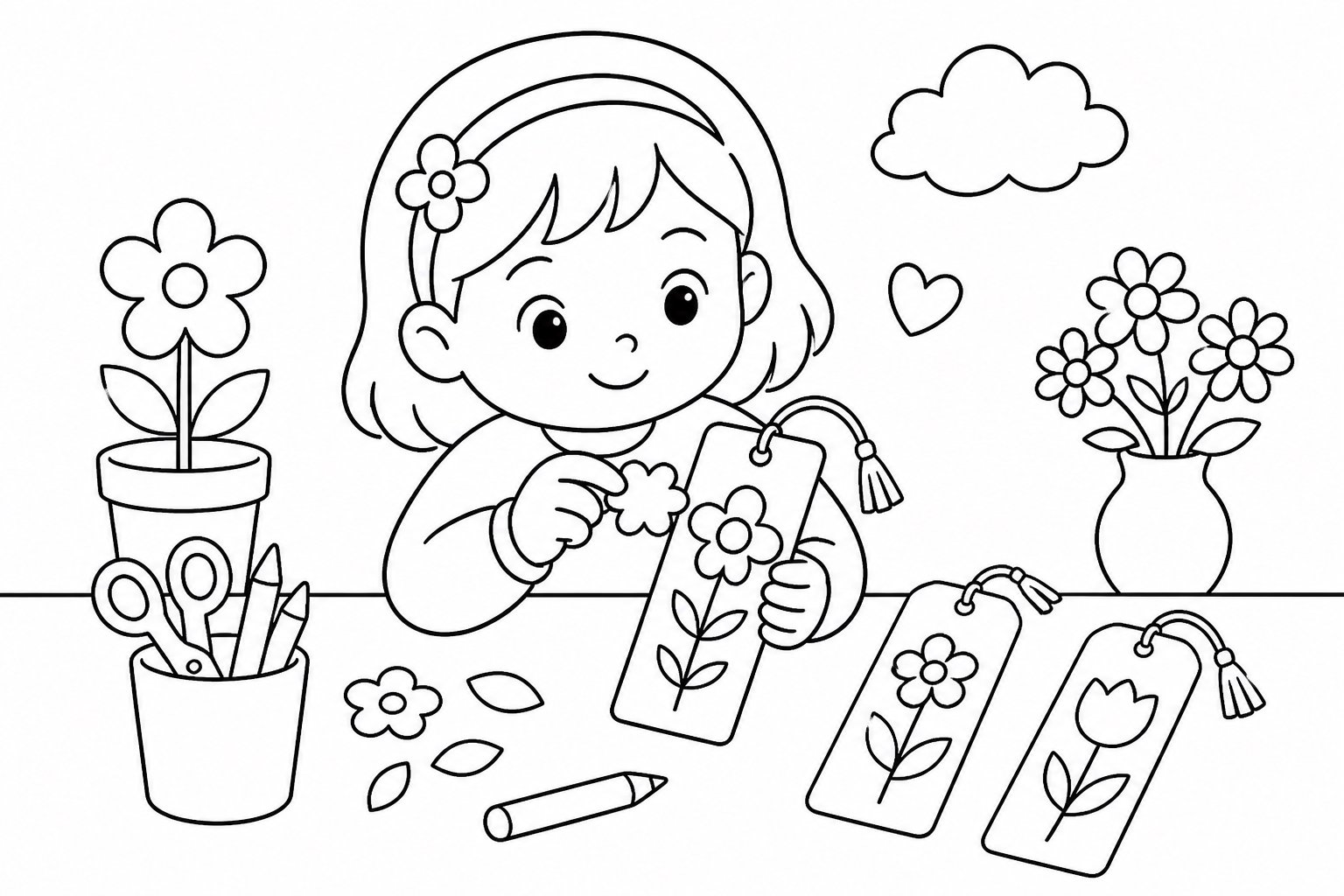 Fazer um marcador de páginas com flores
