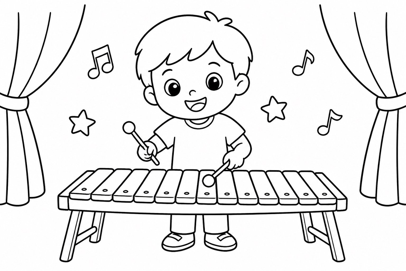 Enfant jouant du xylophone