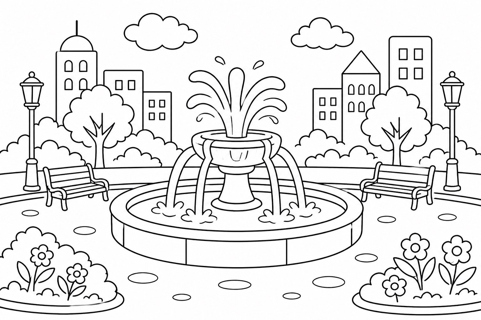 Praça da fonte da cidade
