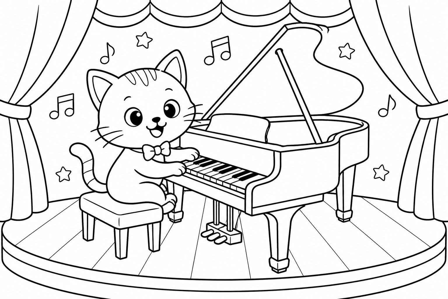 ピアノを弾く子猫