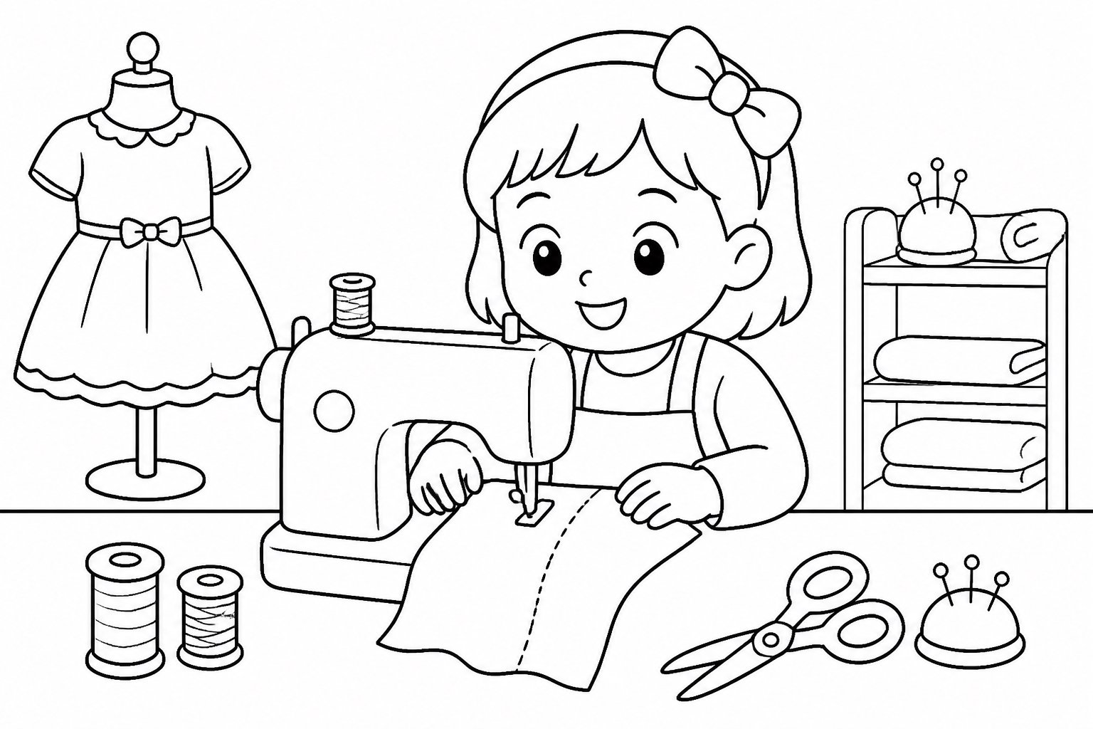 Petit tailleur cousant des vêtements