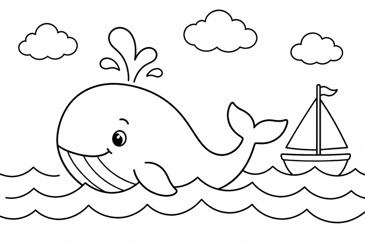 Petite baleine soufflant un petit jet d’eau