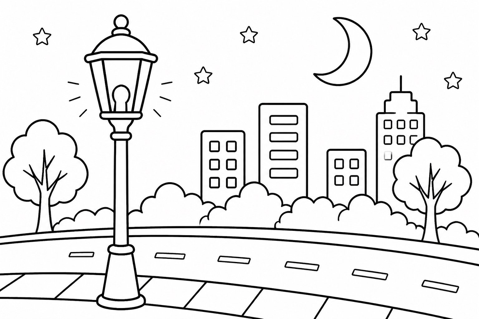 Poste de luz da cidade à noite