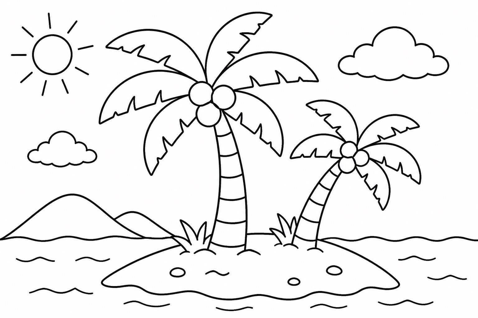 Palmera de coco en la isla