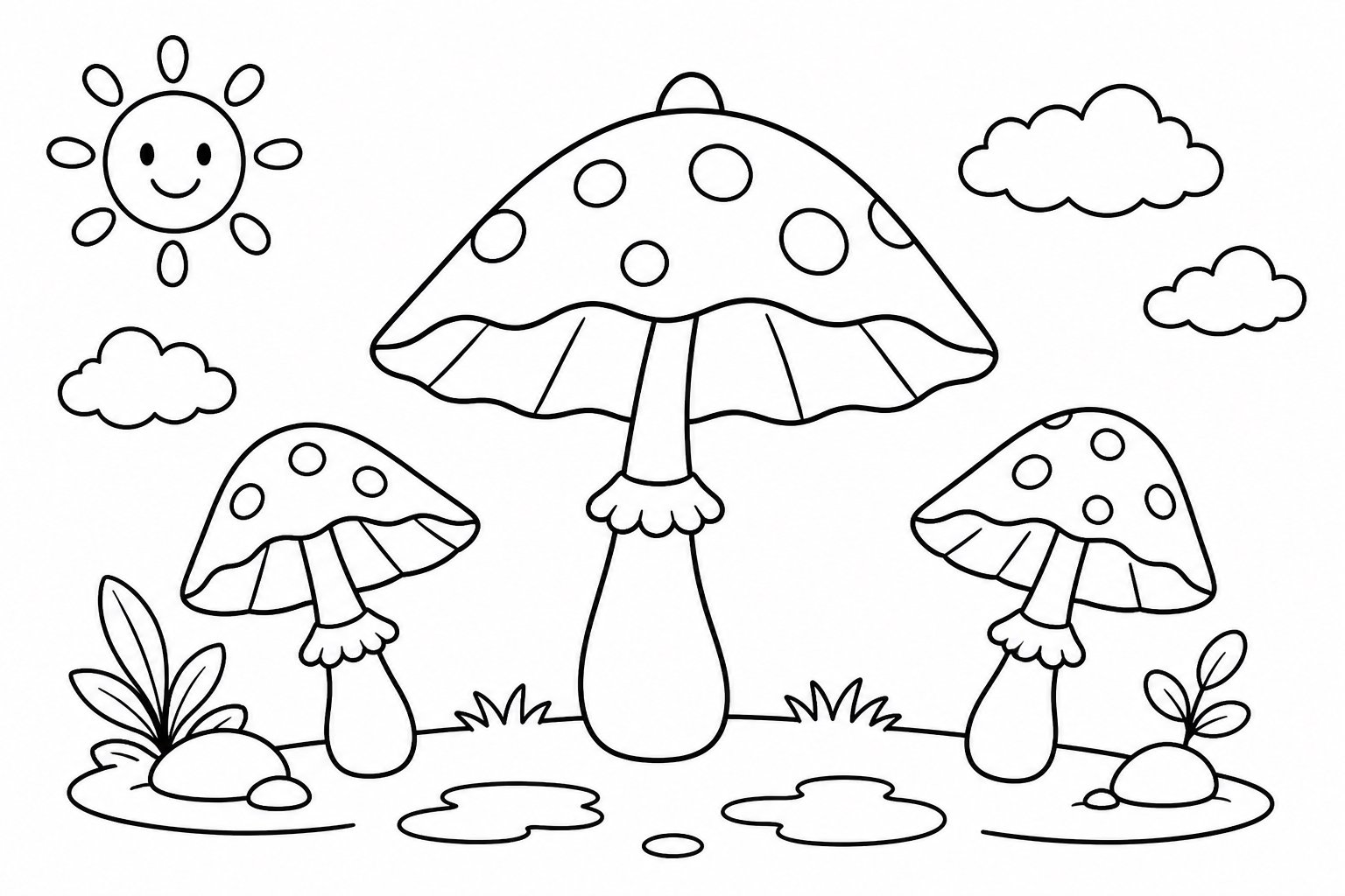 Pilz, der sich wie ein Regenschirm öffnet
