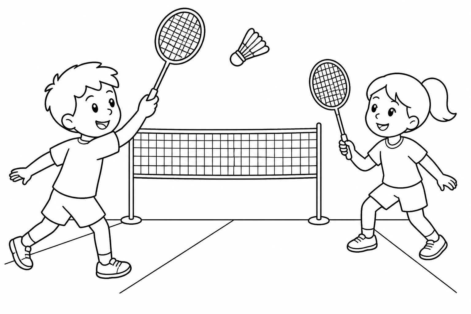 Match de badminton en double