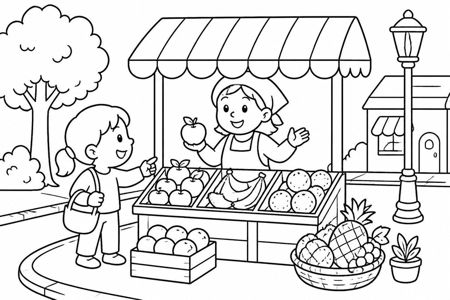 Puesto de frutas en la esquina