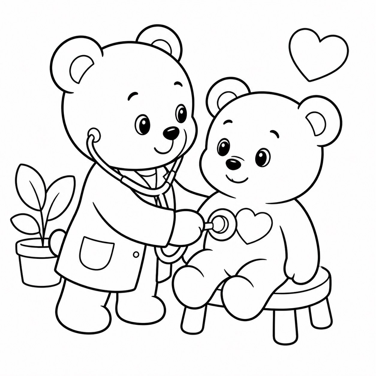 小熊听心跳