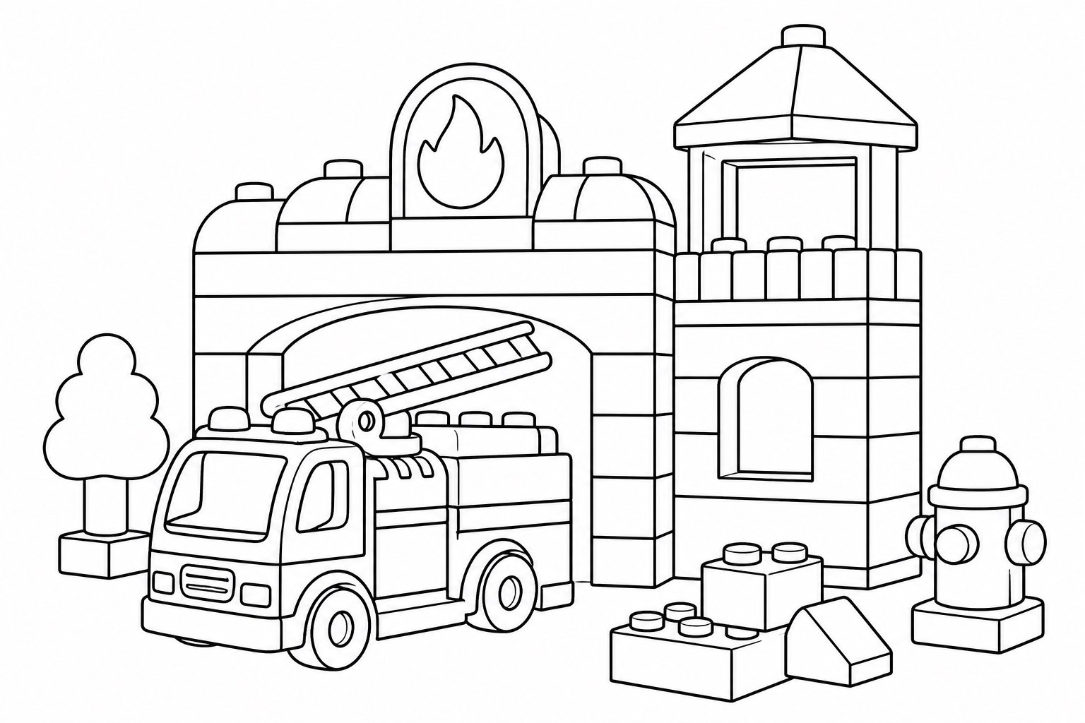 Quartel de bombeiros de blocos