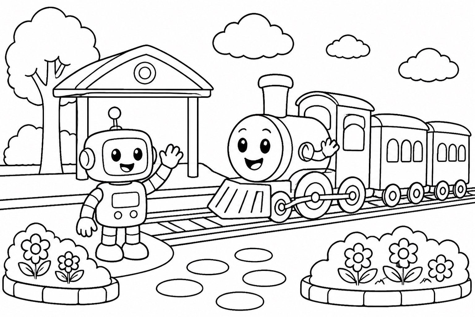 Petit robot et petit train