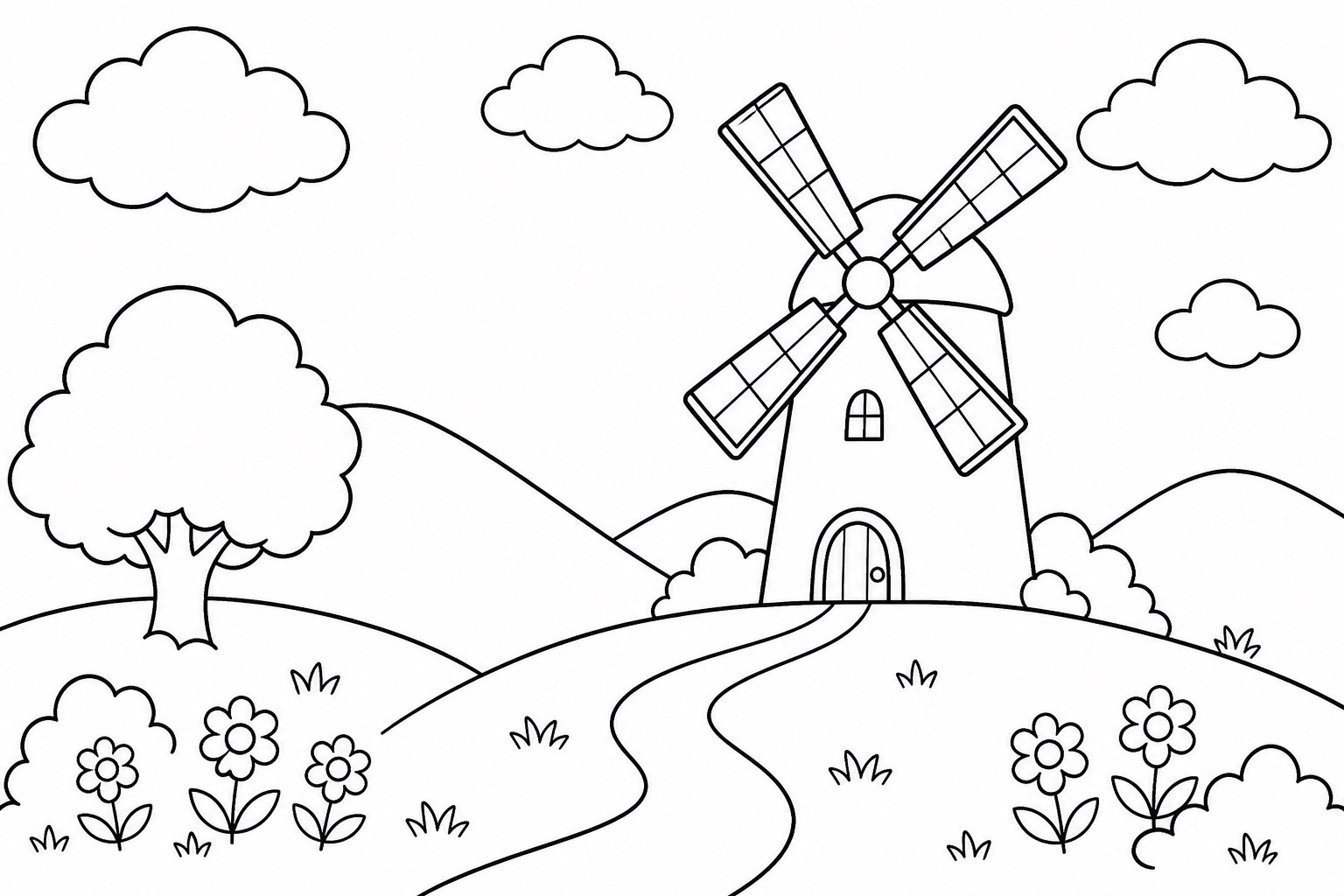 El molino de viento del valle de nubes