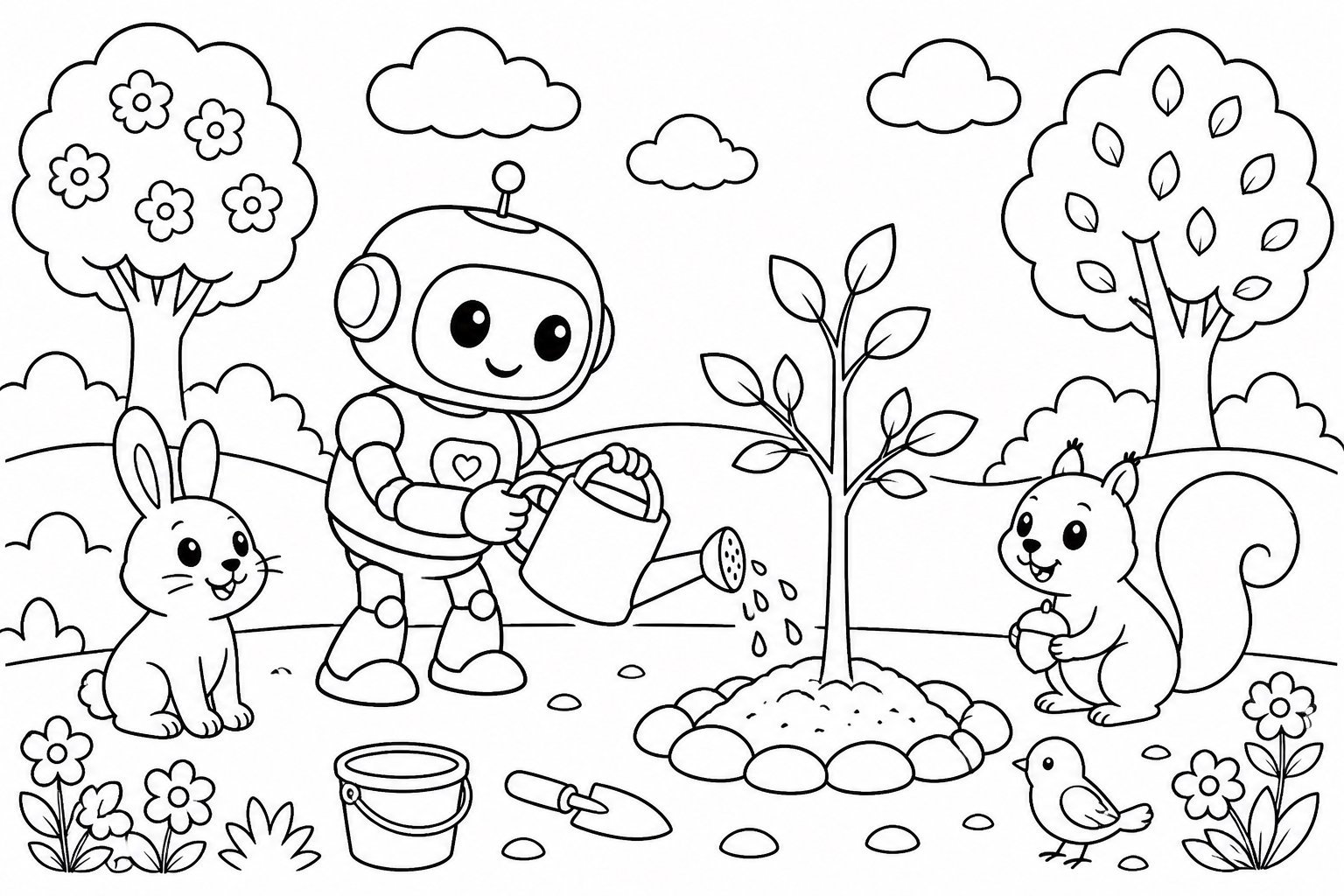 Le petit robot s’occupe des jeunes plants