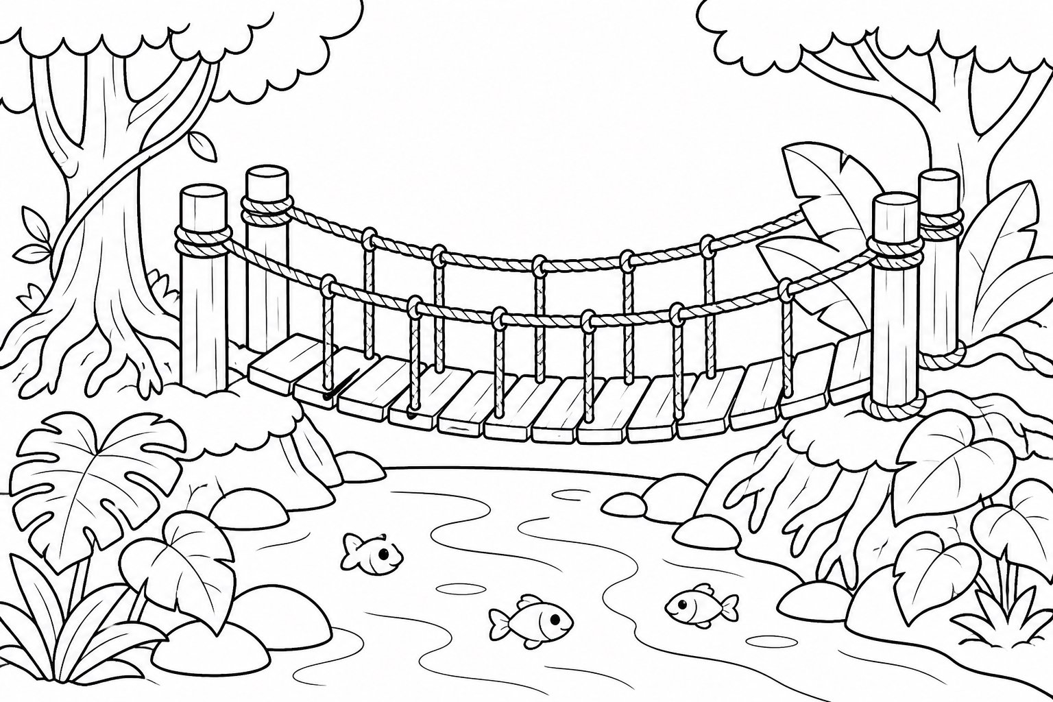 Hängebrücke im Regenwald