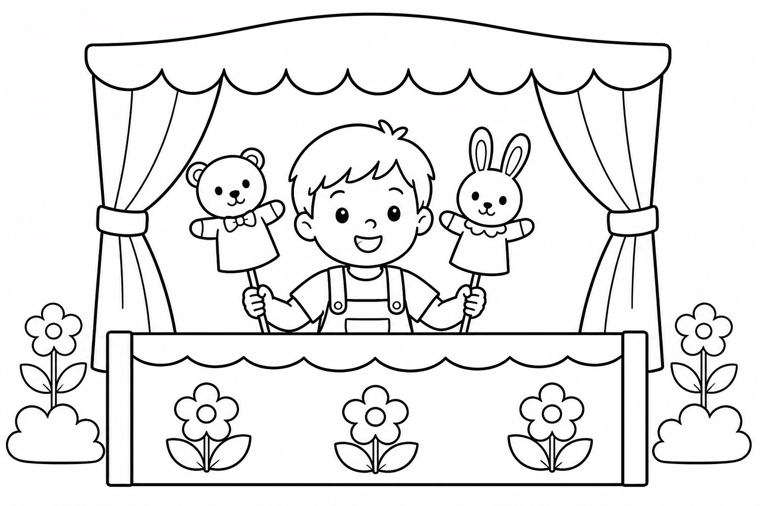 Enfant jouant aux marionnettes