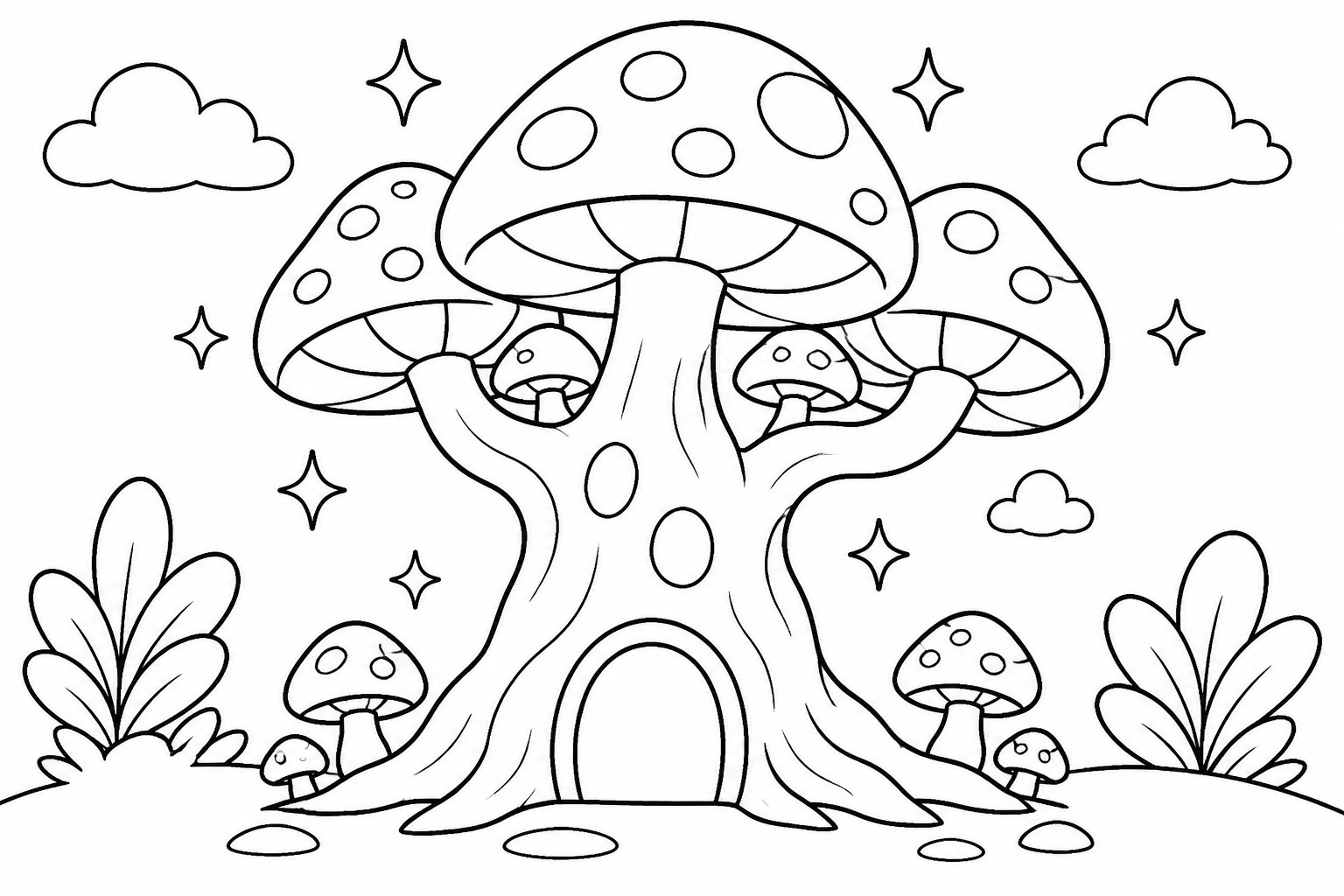 きらめくキノコの木