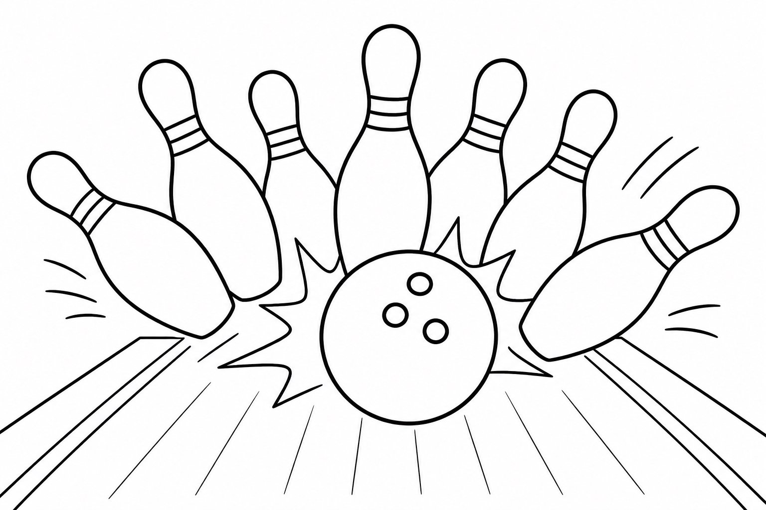 Jugando a los bolos y derribando los bolos