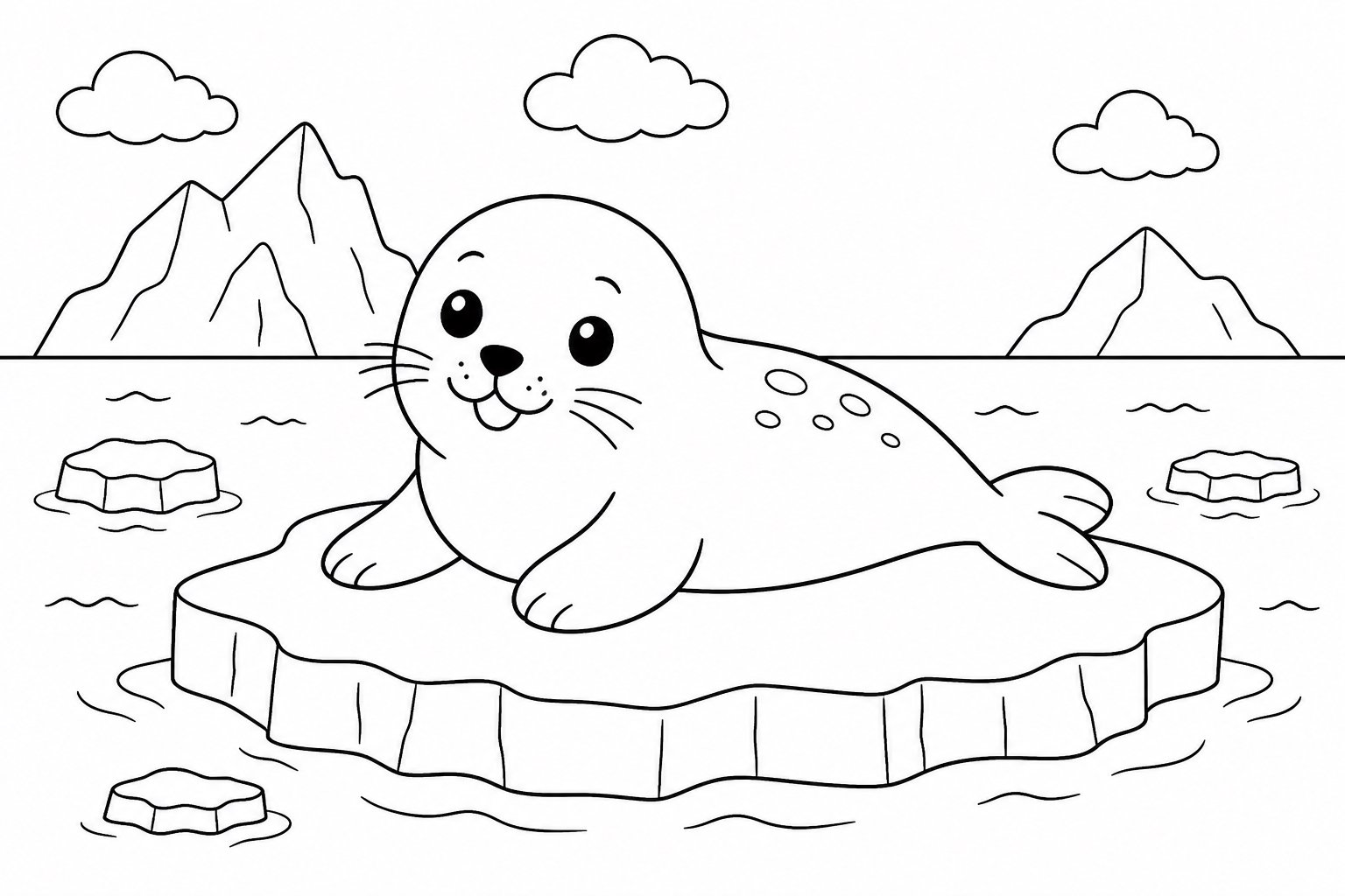 海豹趴在浮冰上