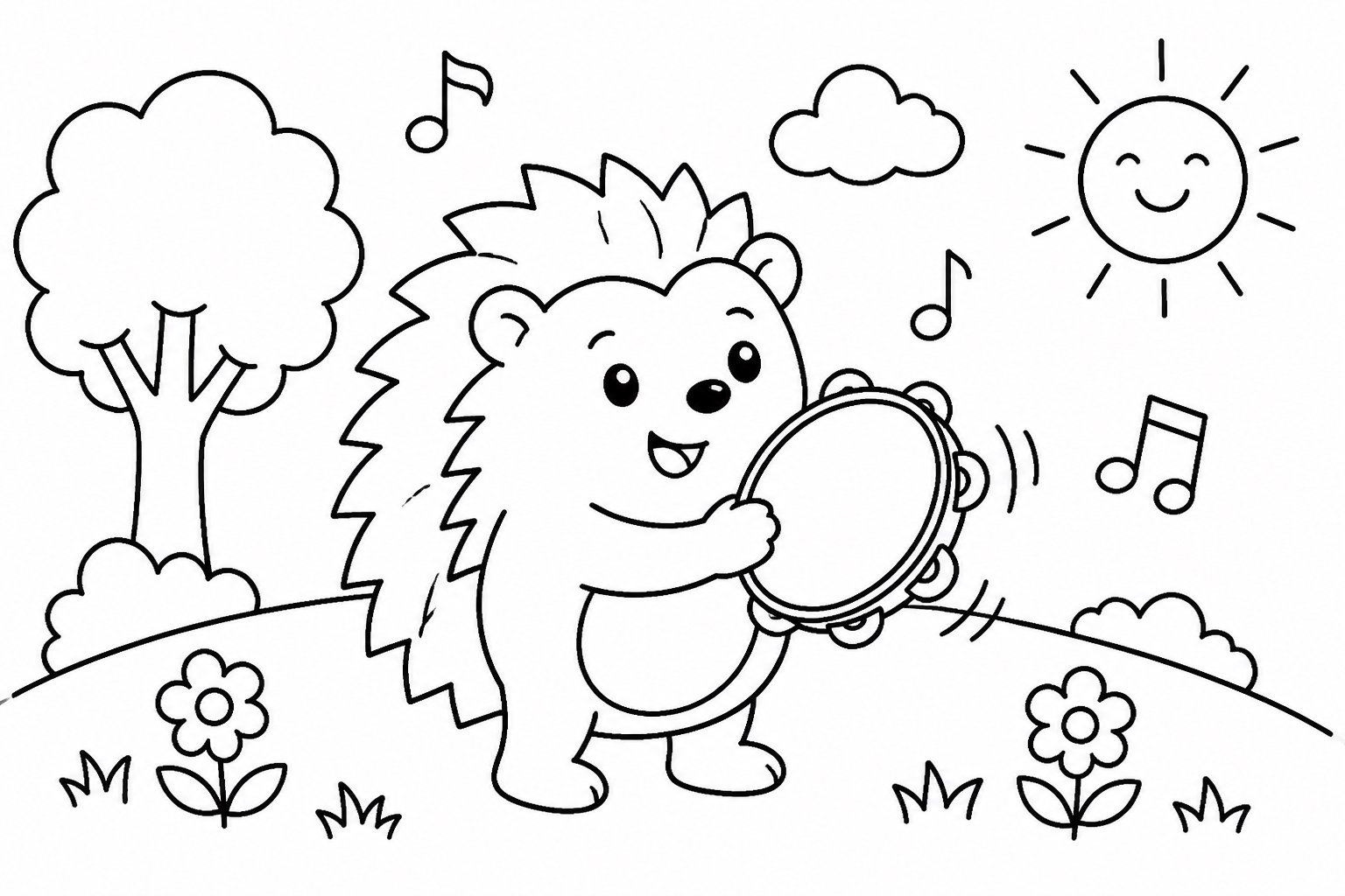 Hérisson secouant un tambourin