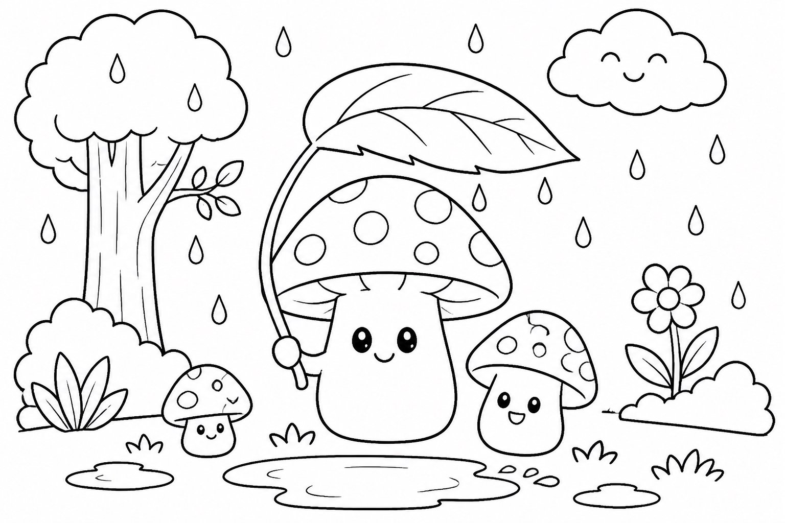 Paraguas de setas bajo la lluvia primaveral