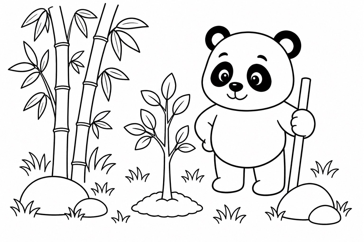 Panda protegiendo el bosque de bambú