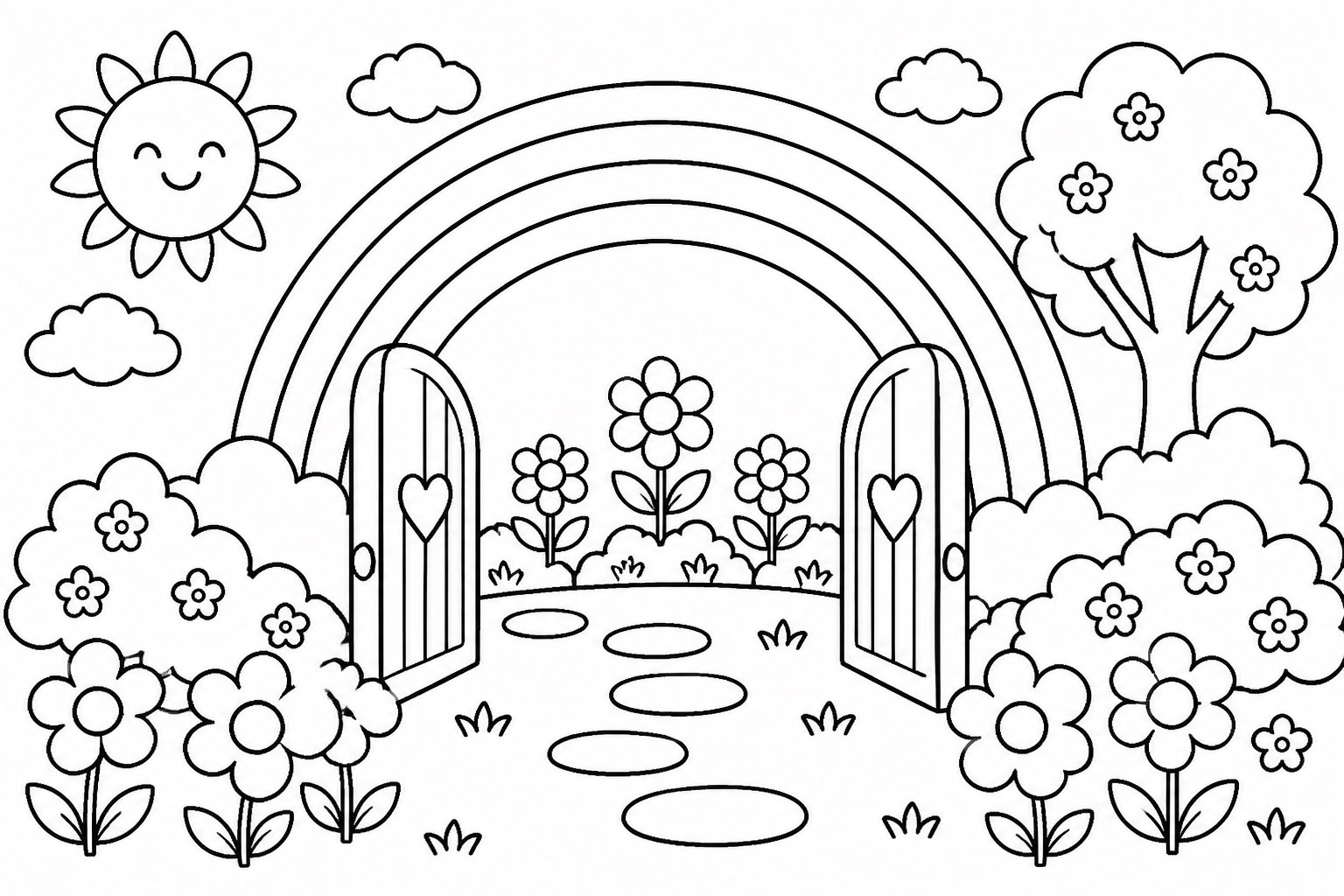 Petit jardin à l’intérieur de la porte arc-en-ciel