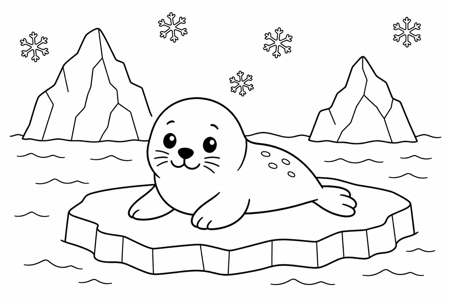 Phoque allongé sur un morceau de glace flottant