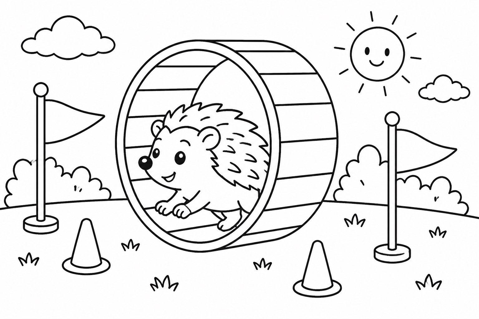 Igel spielt mit einer Rolle