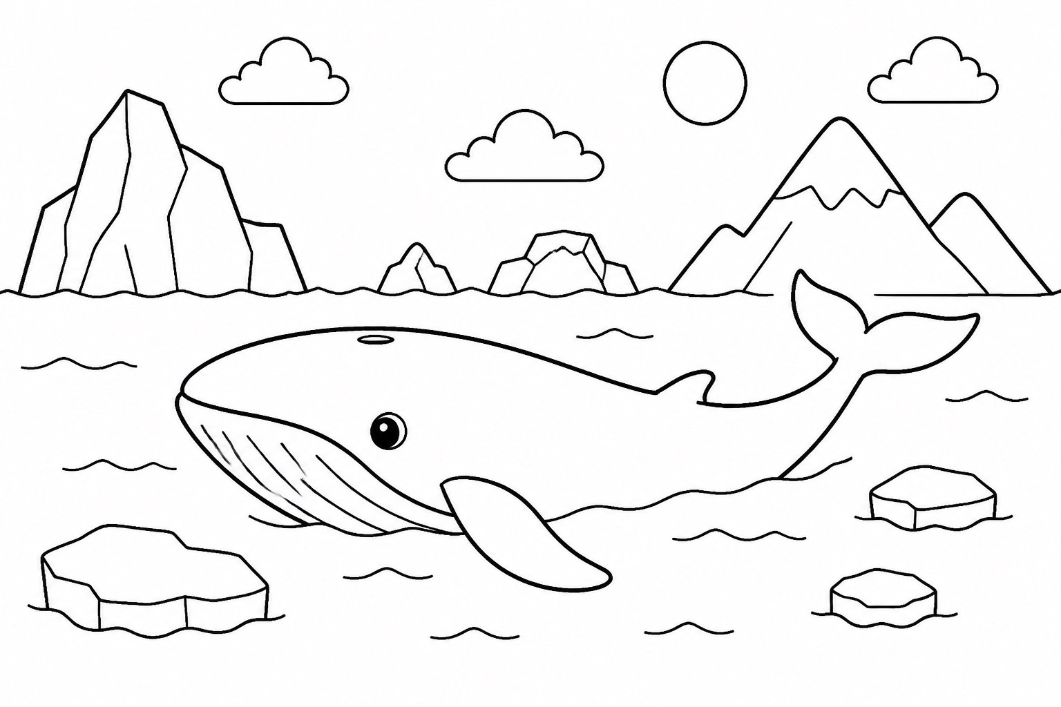 鲸鱼游过极地海面
