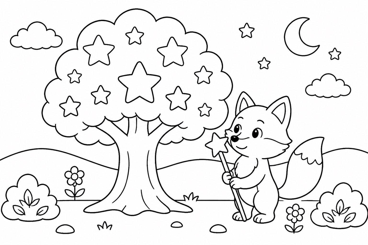 Kleiner Fuchs bewacht den Sternenbaum
