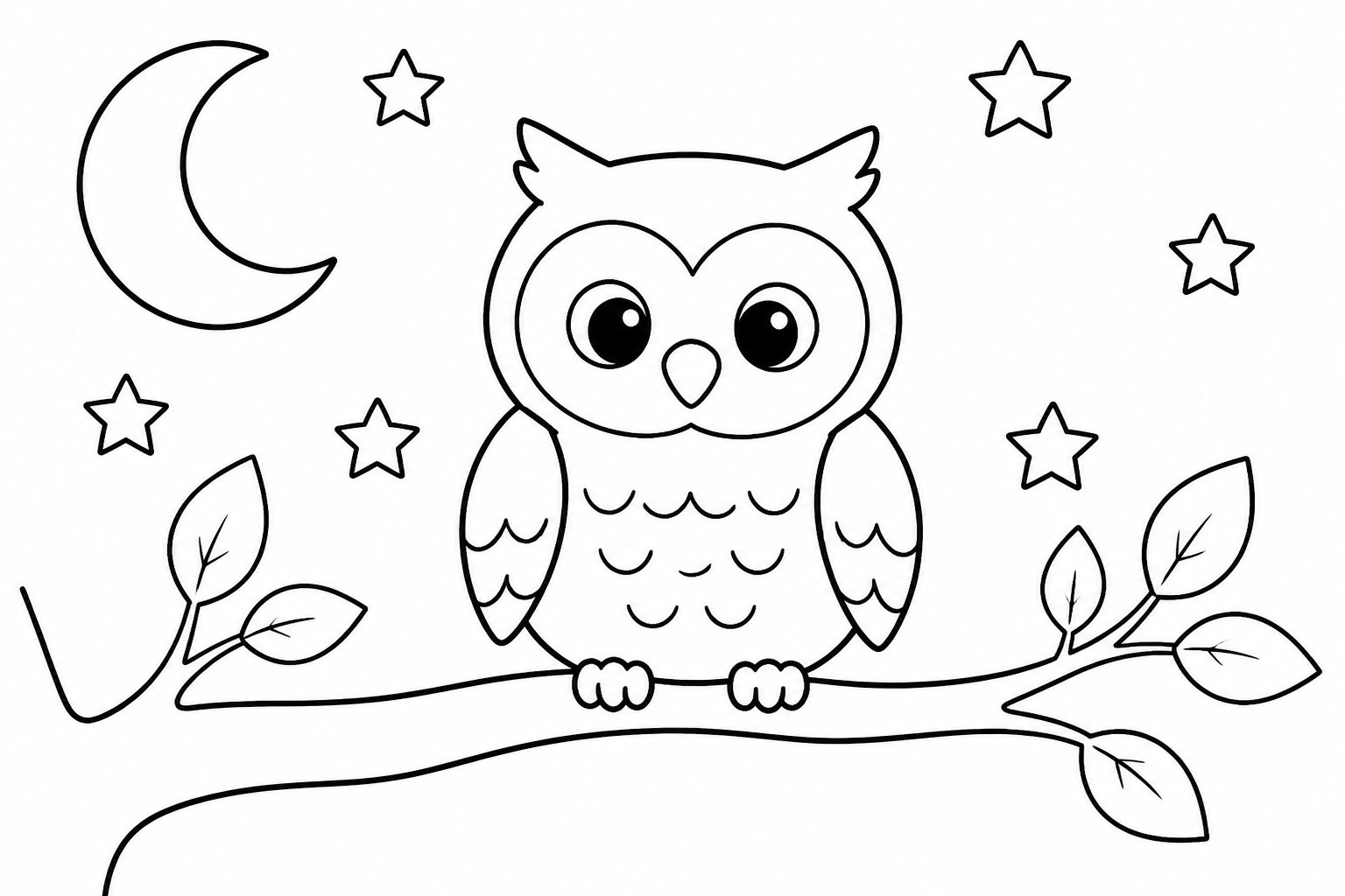 Hibou sur une branche étoilée