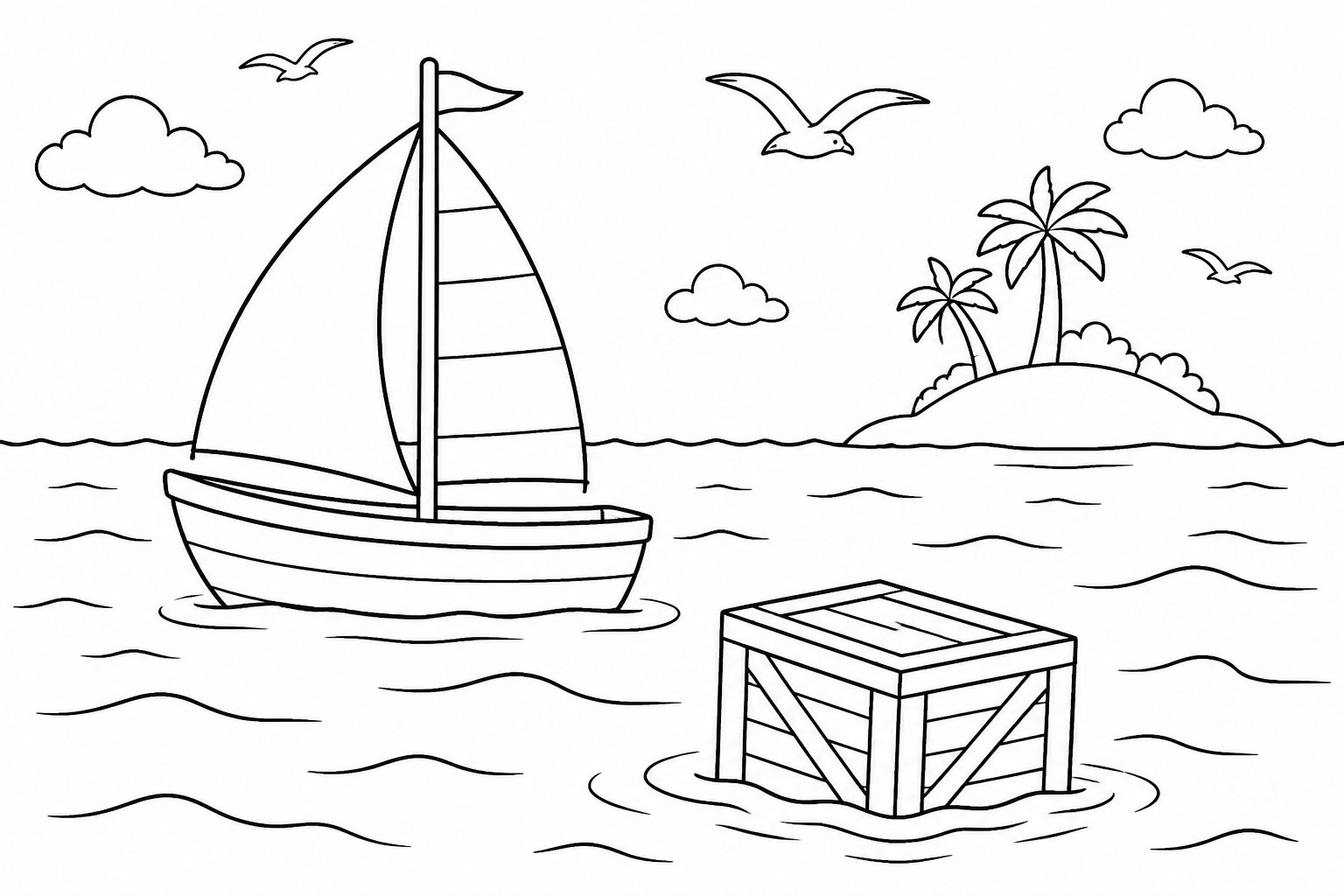 Caisse en bois rejetée par la mer