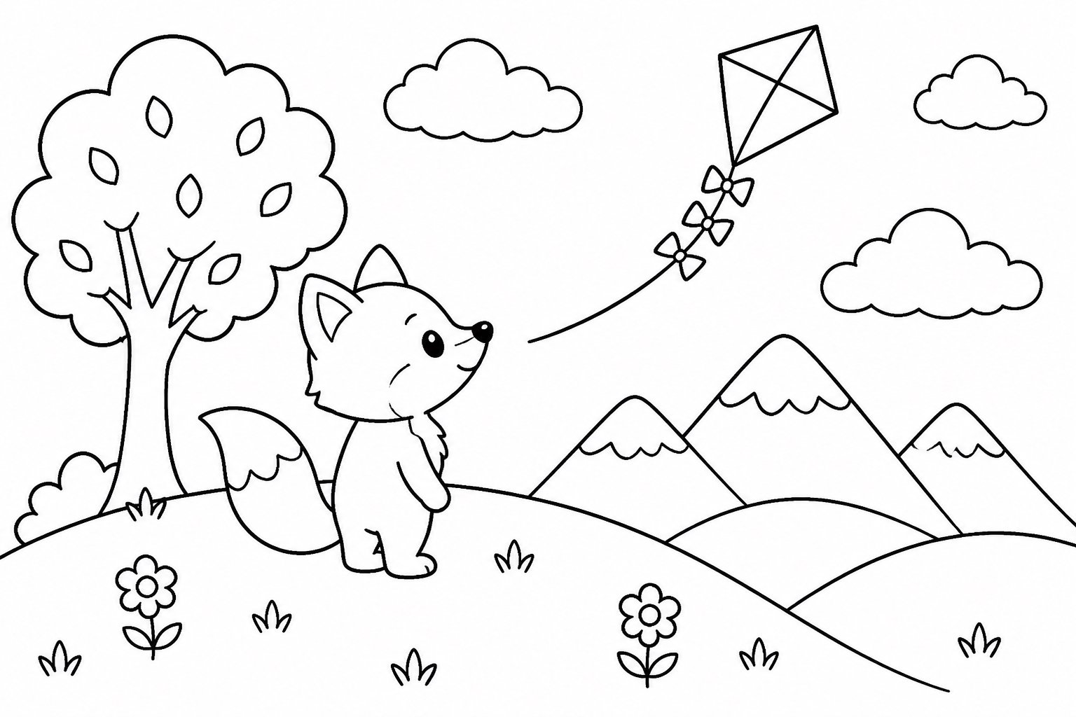 Petit renard regardant les montagnes lointaines