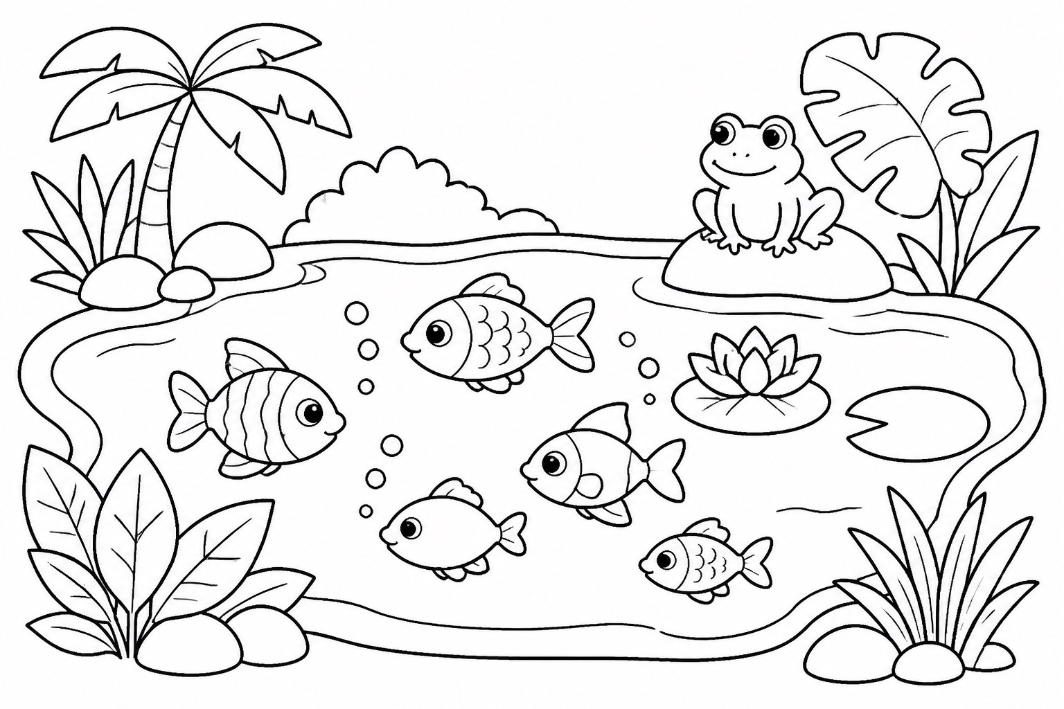 Kleine Fische in einem tropischen Teich