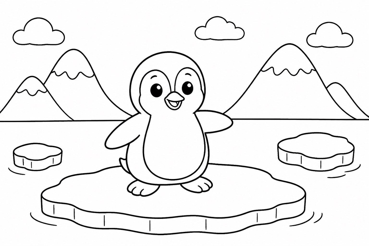 Petit pingouin sur la glace