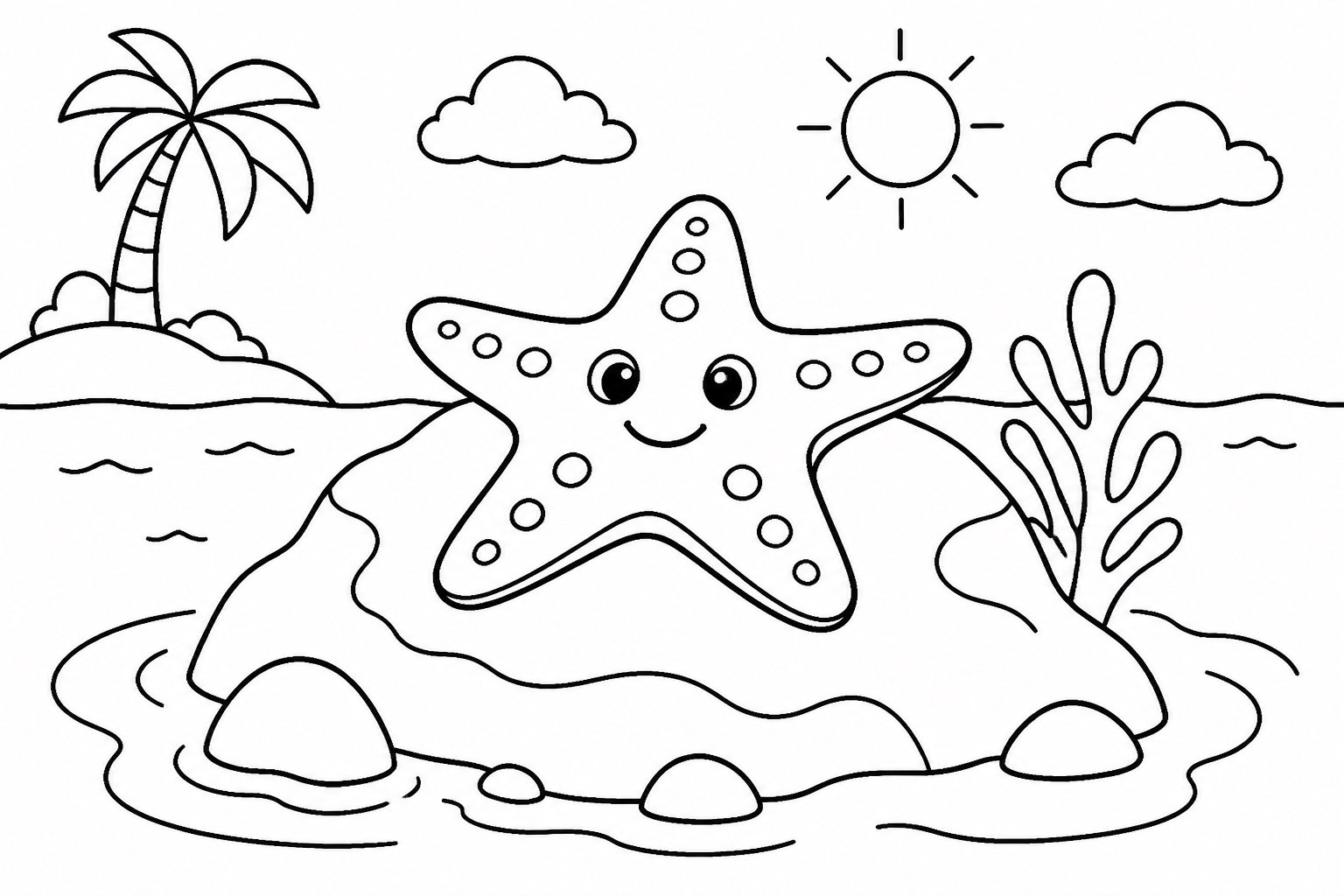 Морская звезда на рифе у моря