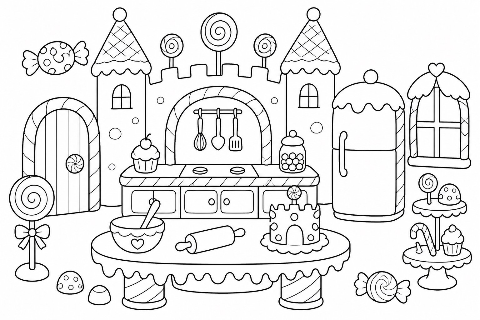 Cuisine du château de bonbons