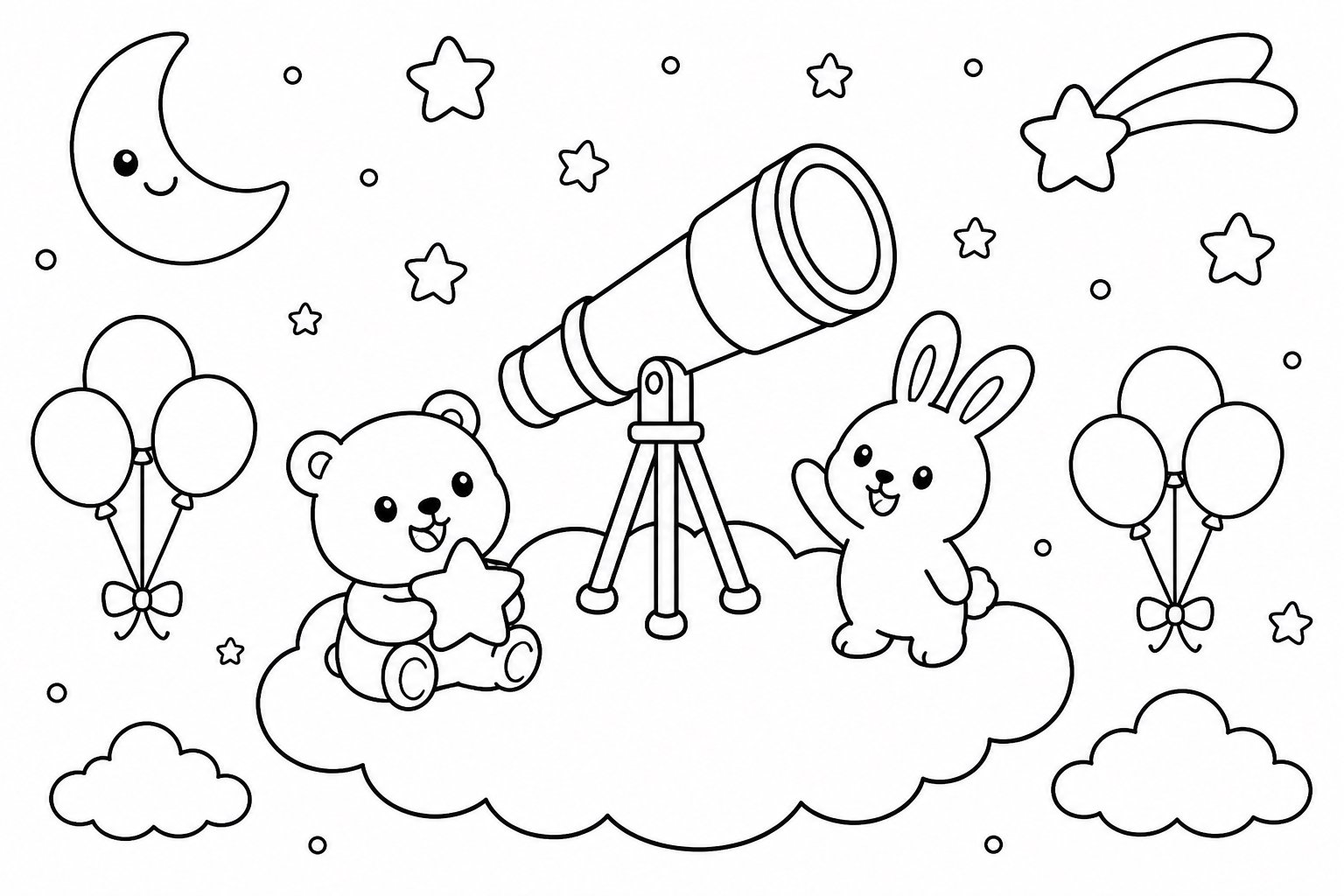 Telescopio sobre una nube