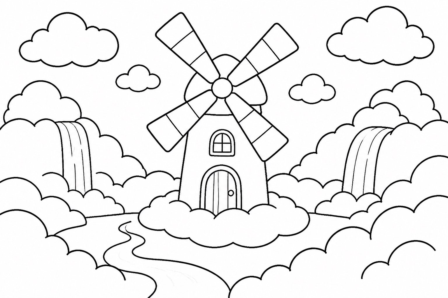 El molino de viento del valle de nubes