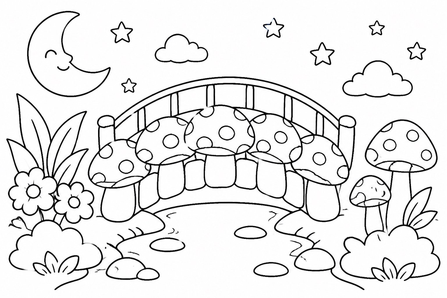 月明かりのキノコ橋