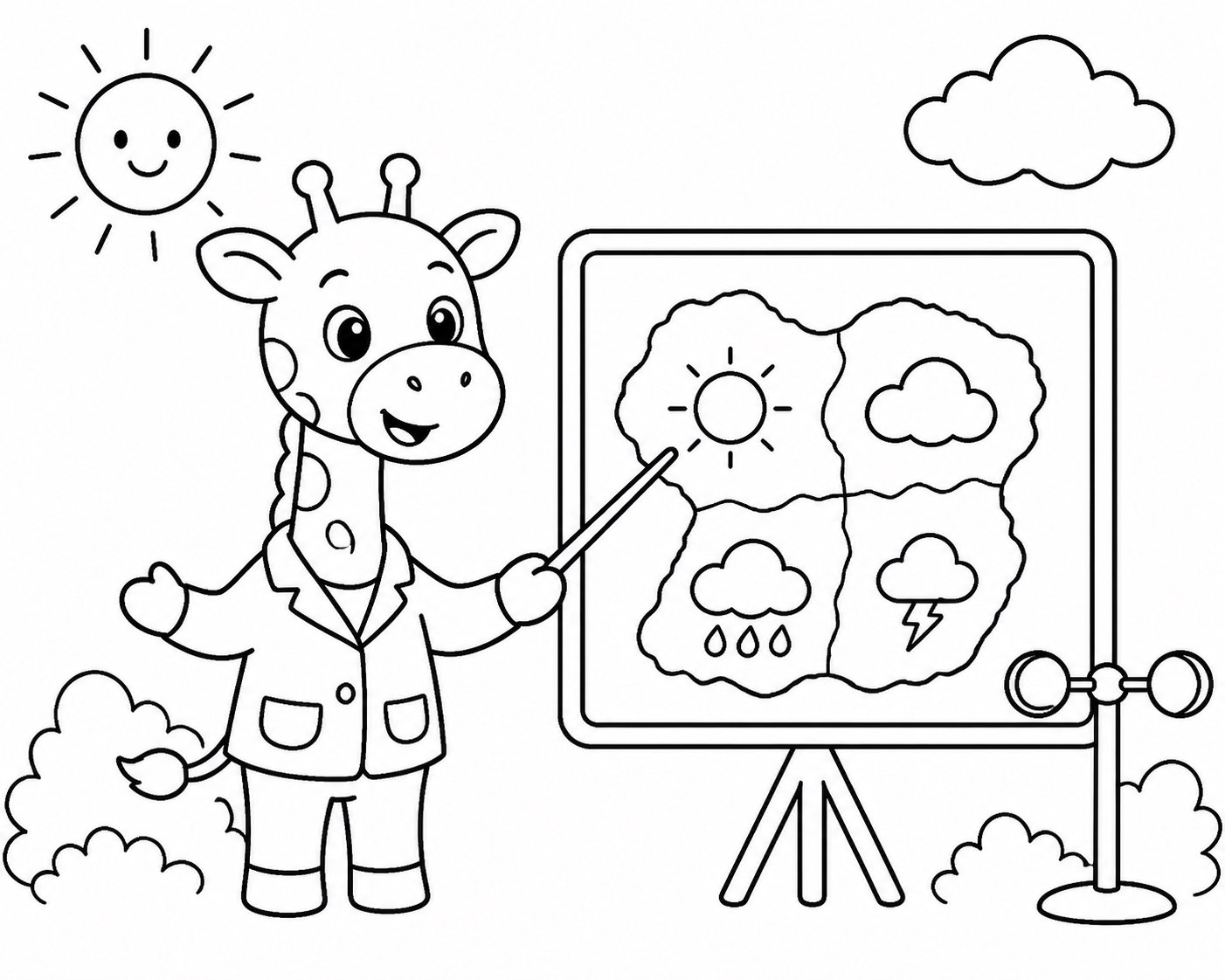Kleine Giraffe als Wetterbeobachterin