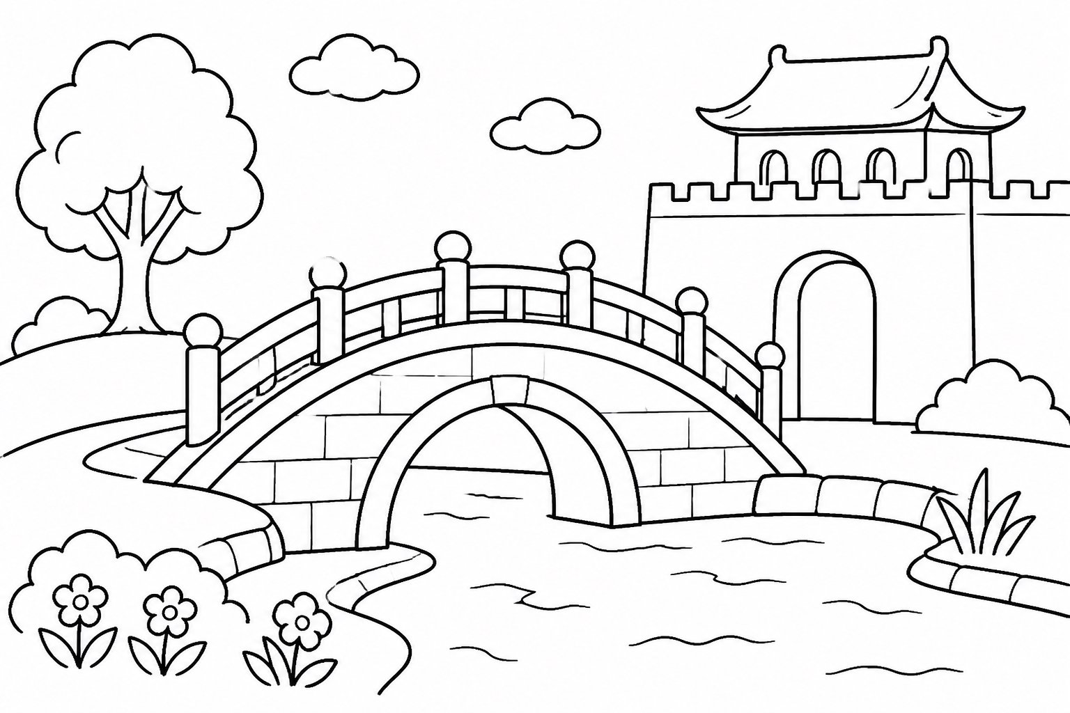 Pequeño puente sobre el foso
