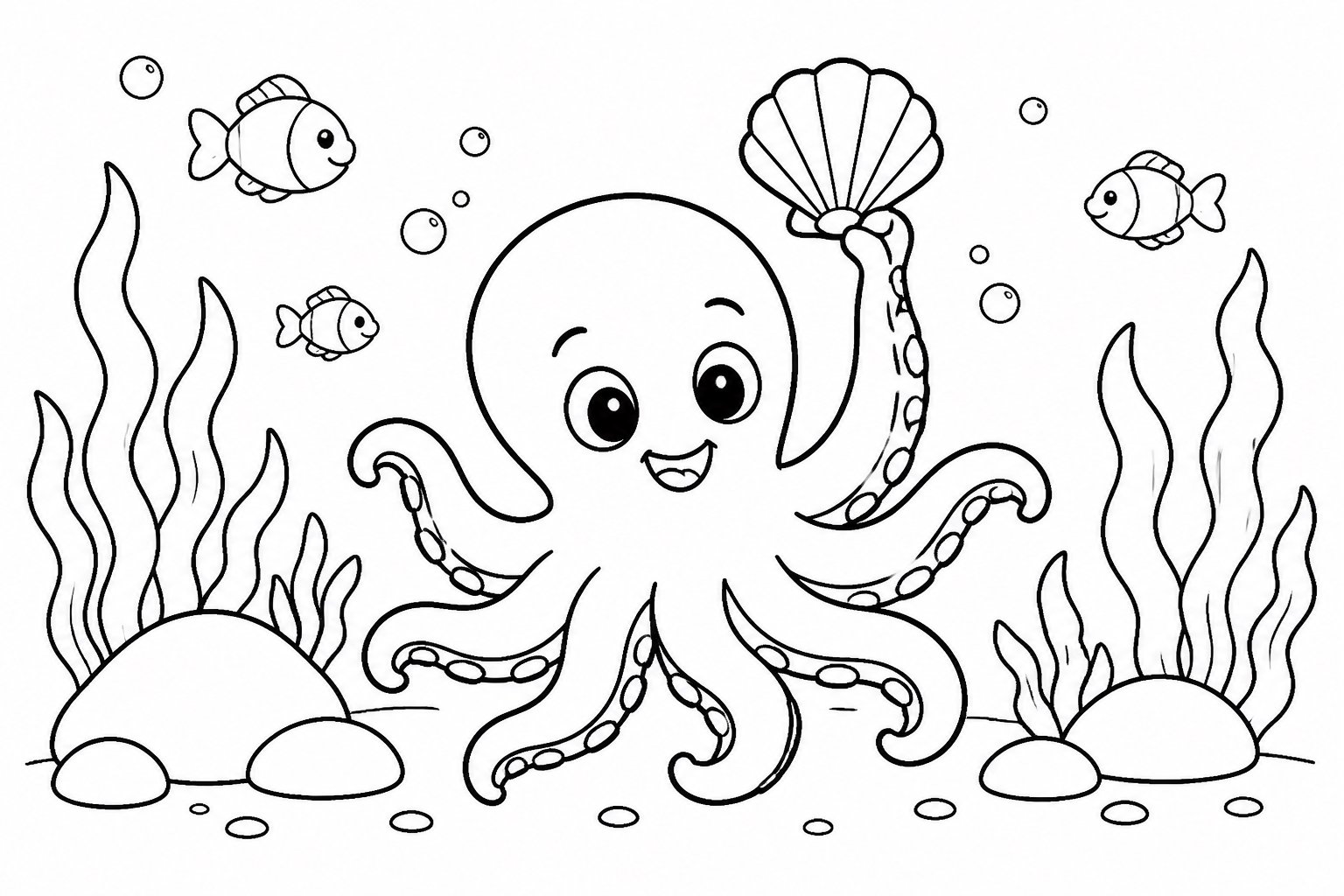 Pulpo sosteniendo una pequeña concha
