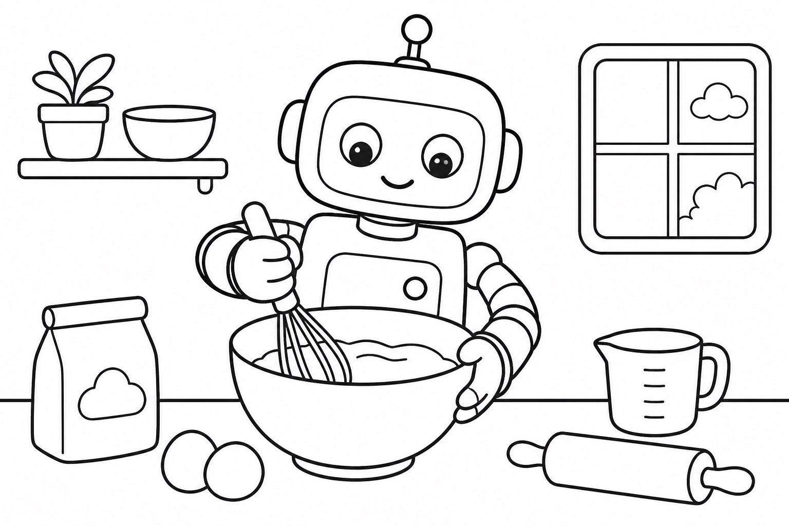 Robot remuant dans la cuisine