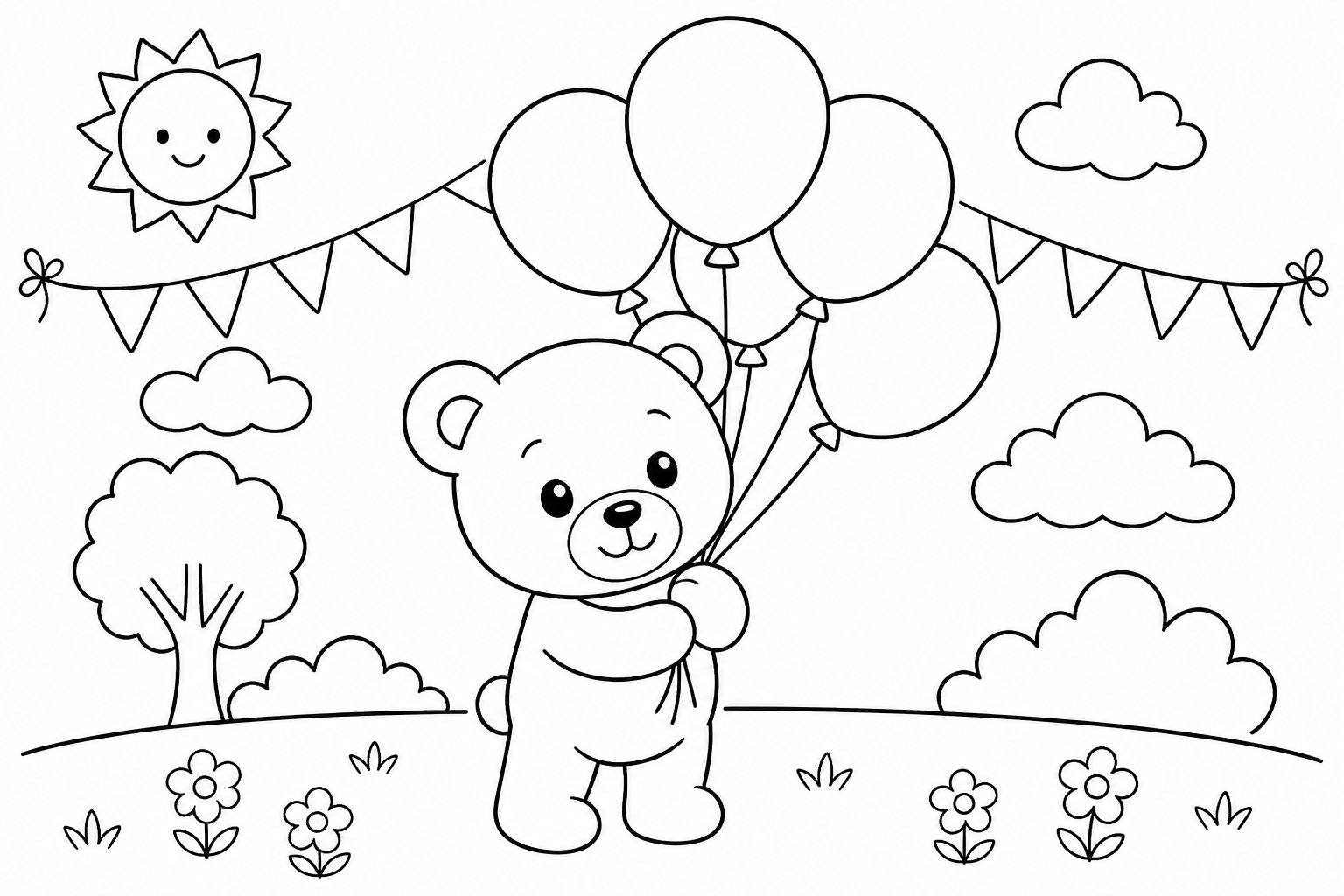 Osito abrazando un globo
