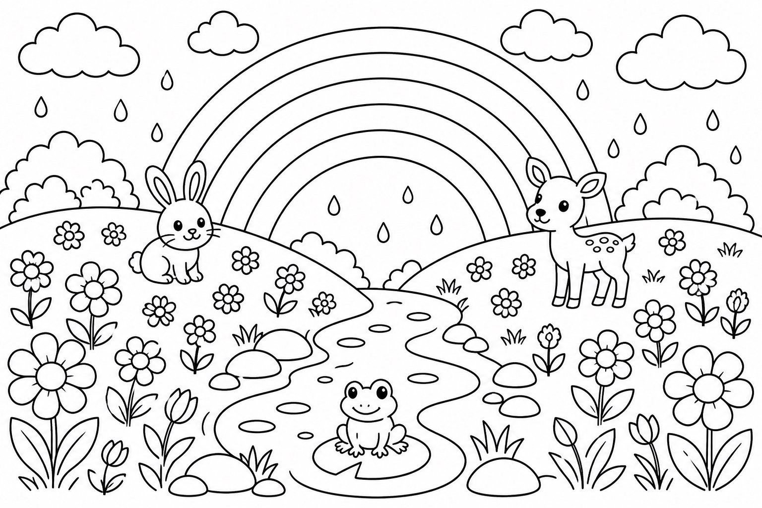 虹色の丘の野花