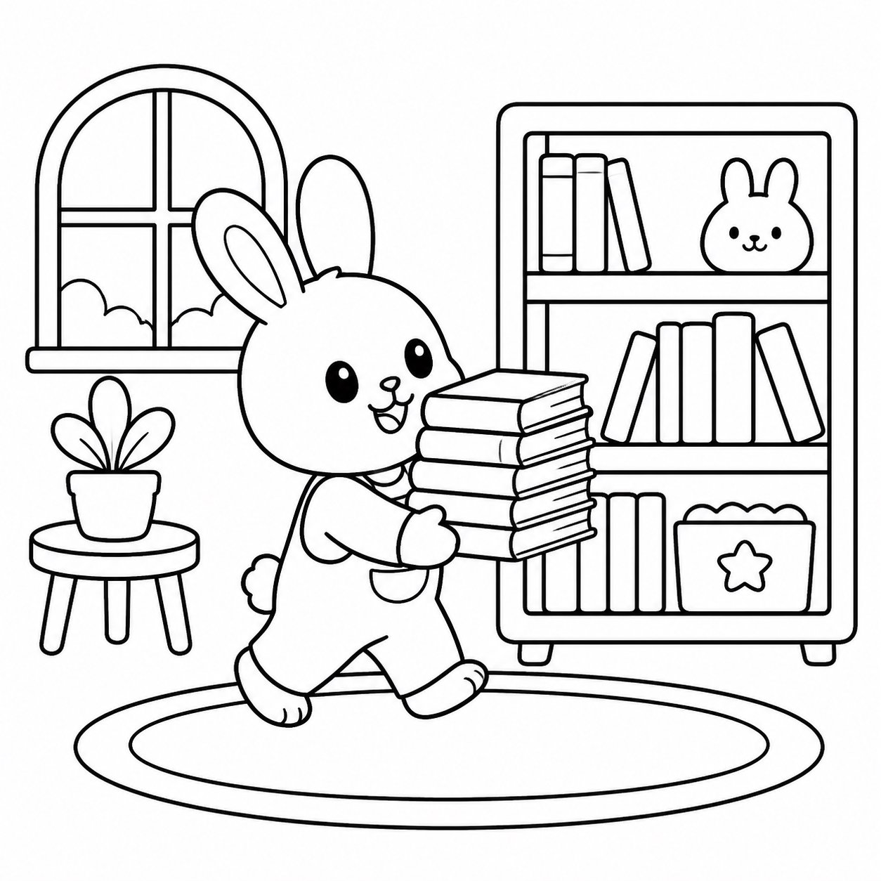 小兔搬来故事书