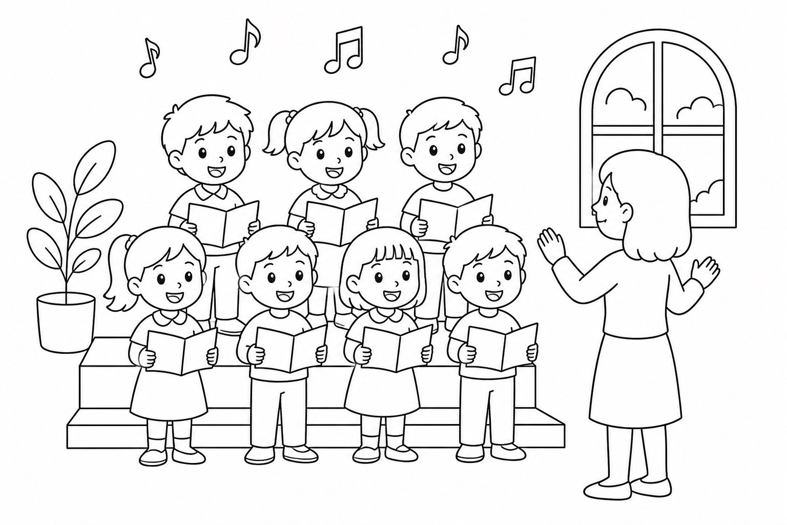 Enfants participant à une répétition de chorale
