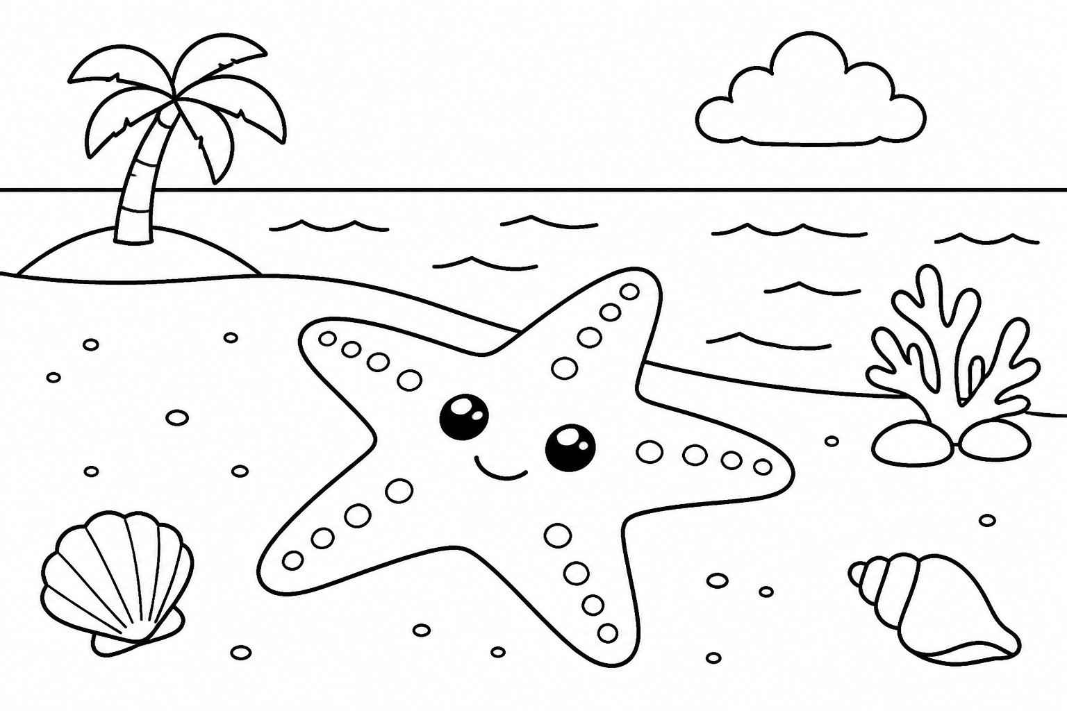 Маленькая морская звезда лежит на пляже