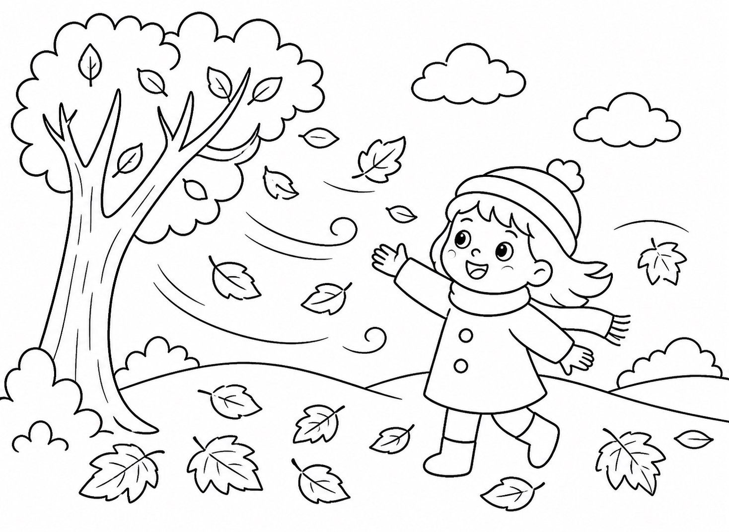 Vent d’automne faisant tourbillonner les feuilles mortes