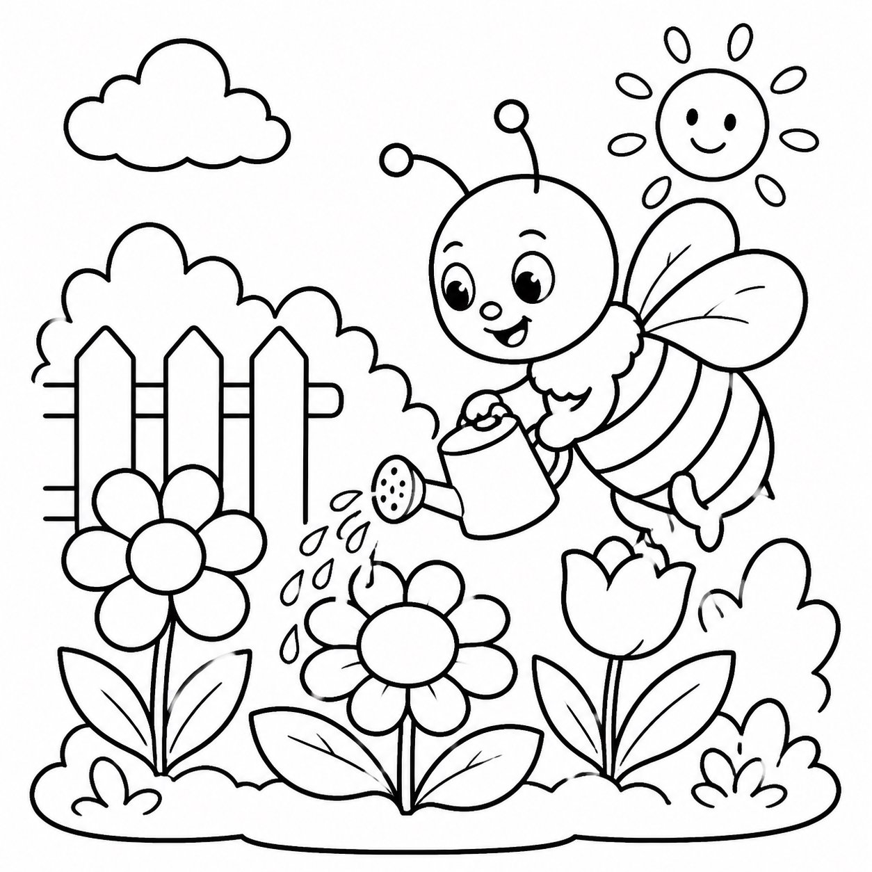 Abeja cuidando el jardín